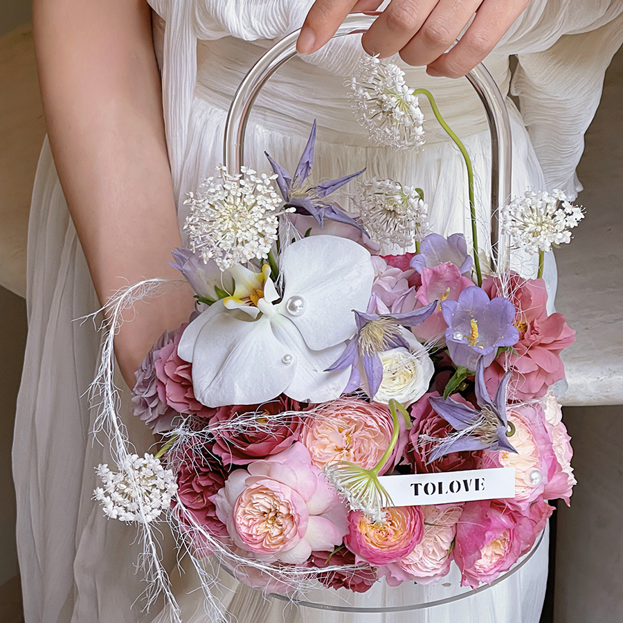 Transparent Acrylic Floral Arrangement Container Floral Supplies Store