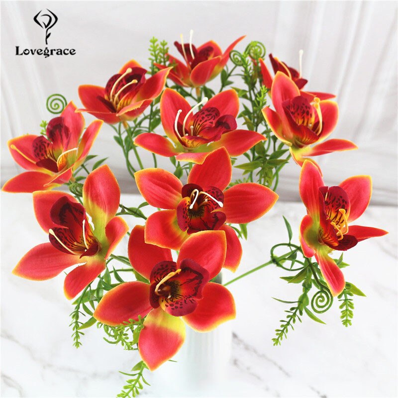 Artificial Orchid Flower Bouquet 10 Stems Floral Supplies Store