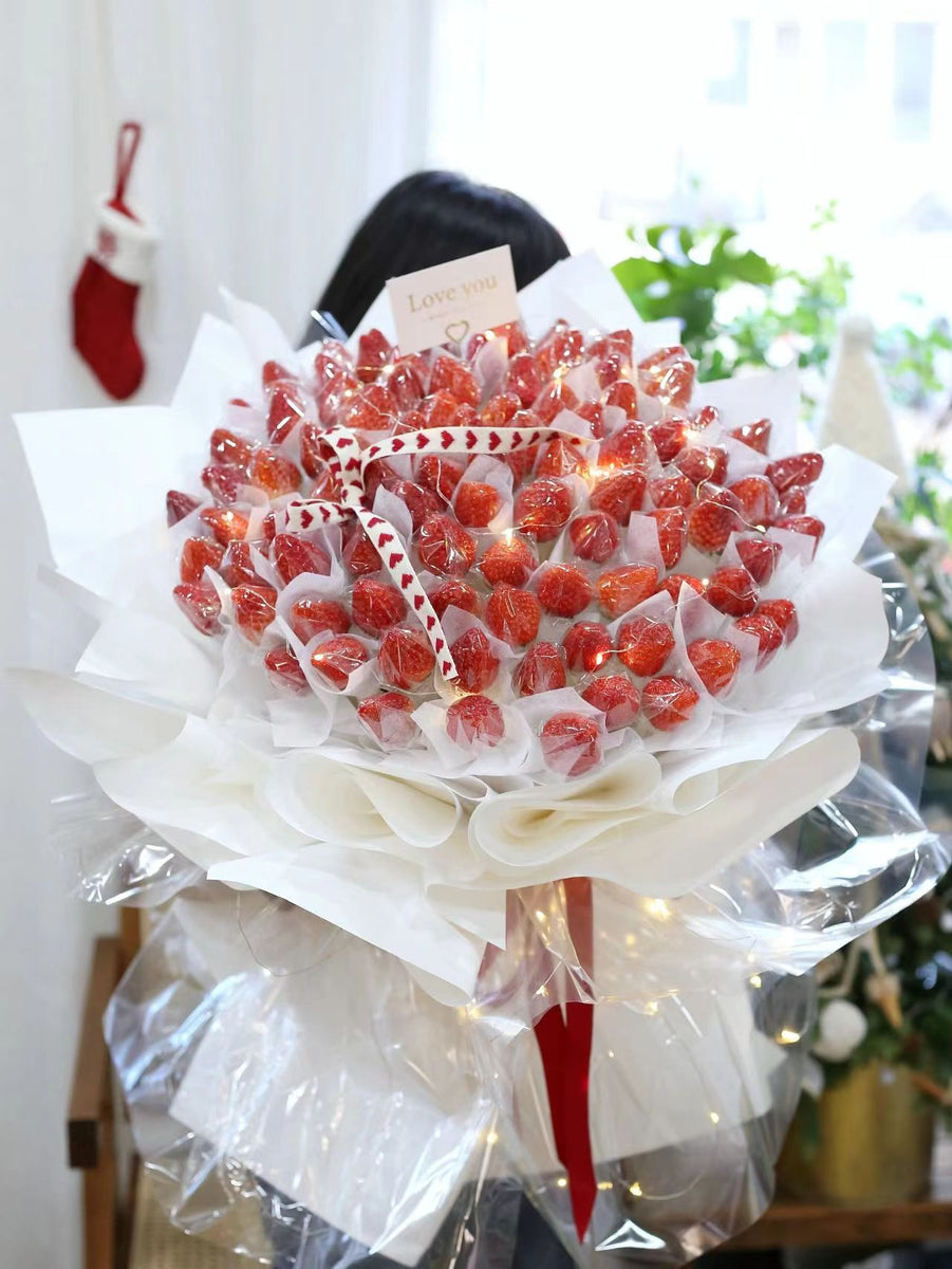 Chocolate Strawberry Bouquet DIY Material Kit 100pcs Bamboo