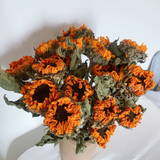 Load image into Gallery viewer, Natural Real Dried Sunflower with Stems