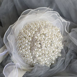 Load image into Gallery viewer, Luxury Artifical Pearl Wedding Bouquet with Swan Tiara