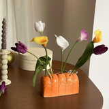 Load image into Gallery viewer, Toast Bread Shape Unique Ceramic Flower Vase