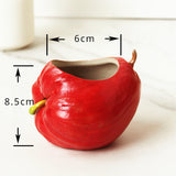 Load image into Gallery viewer, Cute Red Apple Mini Ceramic Plant Pot