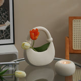 Load image into Gallery viewer, Minimalist Cream Handbag Ceramic Vase