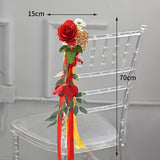 Load image into Gallery viewer, Artificial Flowers with Long Ribbon for Chair Decor