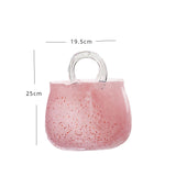 Load image into Gallery viewer, Handbag Pink Glass Flower Vase