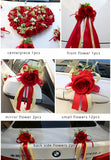 Load image into Gallery viewer, Heart-Shaped Red Silk Roses Decoration Set