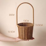 Load image into Gallery viewer, Round Rattan Basket with Long Handle (13x12.5cm)