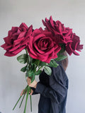 Load image into Gallery viewer, Single Stem Velvet Giant Artificial Rose