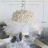 Load image into Gallery viewer, Luxury Artifical Pearl Wedding Bouquet with Swan Tiara