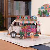 Load image into Gallery viewer, Flower Truck Pop Up 3D Card Gift Greeting Card