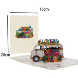 Load image into Gallery viewer, Flower Truck Pop Up 3D Card Gift Greeting Card