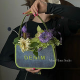 Load image into Gallery viewer, Denim Style Flower Bouquet Bags Pack 2