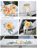 Load image into Gallery viewer, Orange Heart-shaped Wedding Car Flower Decor Set