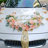 Load image into Gallery viewer, Champagne Silk Flowers Wedding Car Decoration Set