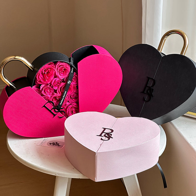 Heart Lock Gift Box for Flowers – Floral Supplies Store