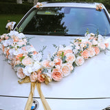 Load image into Gallery viewer, V-shaped Silk Flowers Wedding Car Decoration Set