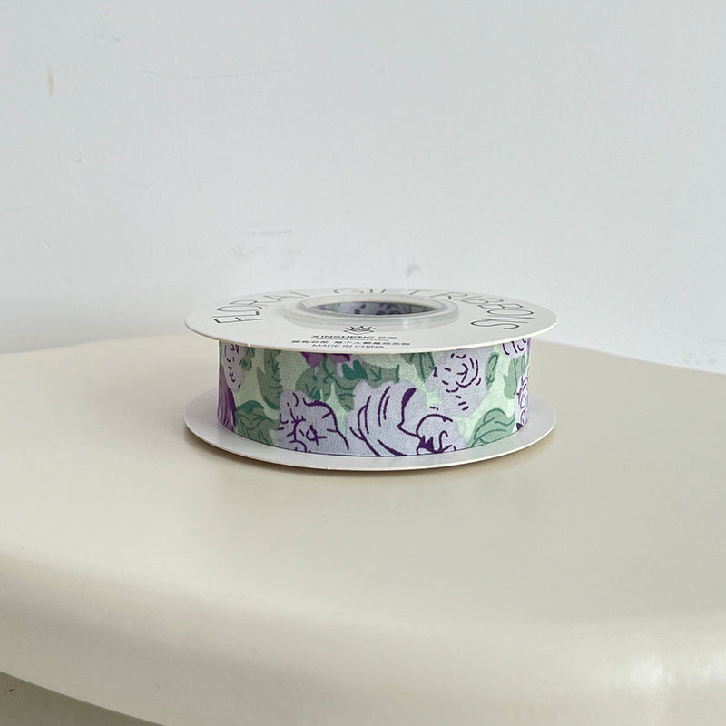 Double Faced Floral Printing Fabric Ribbon (2.5cmx12Yd) – Floral ...
