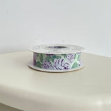Load image into Gallery viewer, Double Faced Floral Printing Fabric Ribbon (2.5cmx12Yd)