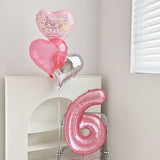 Load image into Gallery viewer, 32 Inch Pink Crystal Number Foil Balloon