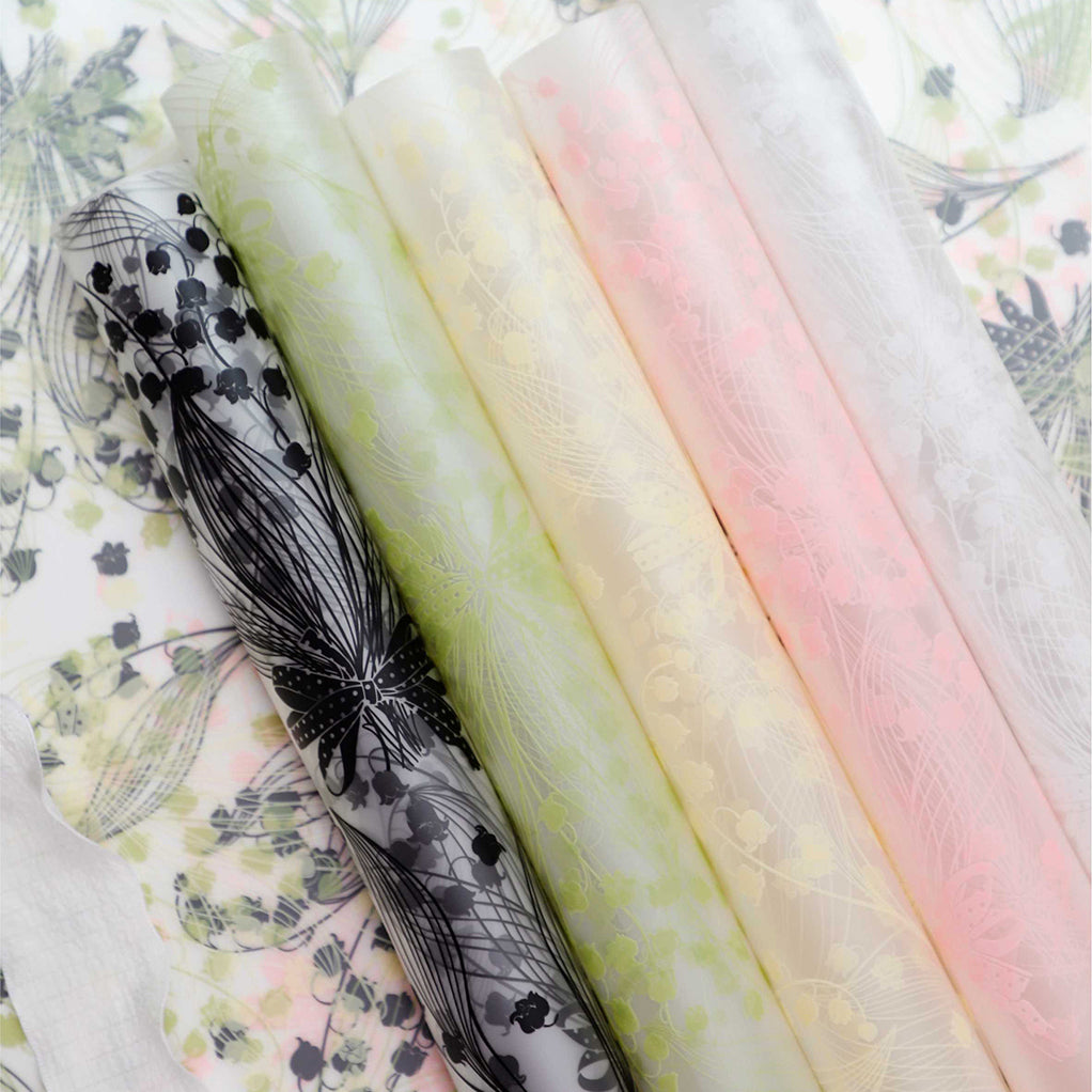 thumbnail image 2 of Oasis Pink Floral Cellophane Film Roll - 80cm Wide X 5m/10m/20m/100m - Scattered Flower Gift Wrap 2 of 2