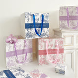 Load image into Gallery viewer, Square Bottom Floral Gif Bags with Handles Pack 5