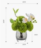Load image into Gallery viewer, Artificial Bouquet with Glass Vase