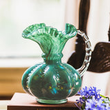 Load image into Gallery viewer, Vintage Ruffled Edged Glass Jug Vase