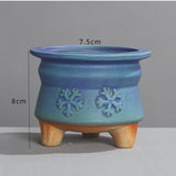 Load image into Gallery viewer, Mini Blue Ceramic Pot for Succulents