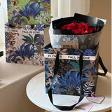 Load image into Gallery viewer, Tropical Floral Large Wide Bottom Square Gift Bags Pack 6