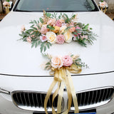 Load image into Gallery viewer, Champagne Pink Artificial Flower Car Decor Set