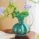 Load image into Gallery viewer, Vintage Ruffled Edged Glass Jug Vase