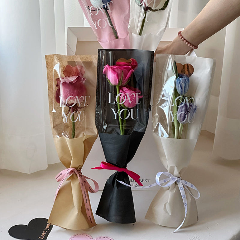 Wrapped Single Stem Roses Single Stem Flower Wrappers Pack 20 – Floral Supplies Store