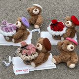 Load image into Gallery viewer, Soft Sitting Bear with Beret 25cm