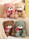 Load image into Gallery viewer, Teddy Bear Holding Bouquet 25cm