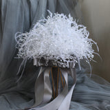 Load image into Gallery viewer, Luxury Artifical Crystal Feather Wedding Bouquet