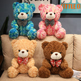 Load image into Gallery viewer, Plush Rose Bear With Bow 25cm