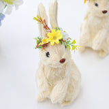 Load image into Gallery viewer, Handmade Standing Bunny Figurine Straw Rabbit