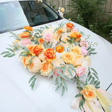 Load image into Gallery viewer, Orange Heart-shaped Wedding Car Flower Decor Set