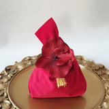 Load image into Gallery viewer, Velvet Gift Bags with Artificial Flower Pack 10