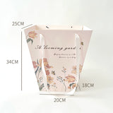 Load image into Gallery viewer, Trapezoidal Floral Gift Bags with Handles Pack 5