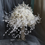 Load image into Gallery viewer, Luxury Artifical Crystal Pearl Wedding Bouquet with Tiara