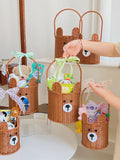Load image into Gallery viewer, Bear Willow Basket with Handle for Gifts Pack 2