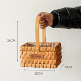 Load image into Gallery viewer, Wooden Rectangle Basket with Plastic Liner