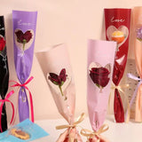 Load image into Gallery viewer, 100pcs Single Rose Heart Floral Sleeves Packaging Bags