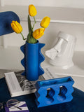 Load image into Gallery viewer, Klein Blue Geometric Ceramic Vase