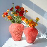 Load image into Gallery viewer, Aesthetic Strawberry Glass Flower Vase