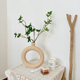 Load image into Gallery viewer, Minimal Donut Vase with Fake Greenery Branch