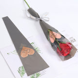 Load image into Gallery viewer, Gold Heart Single Stem Rose Flower Sleeves Pack 30