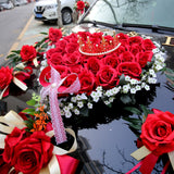 Load image into Gallery viewer, Heart-shaped Red Roses with Crown Decoration Kit